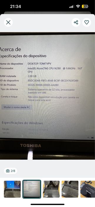 Computador portátil Toshiba NB200