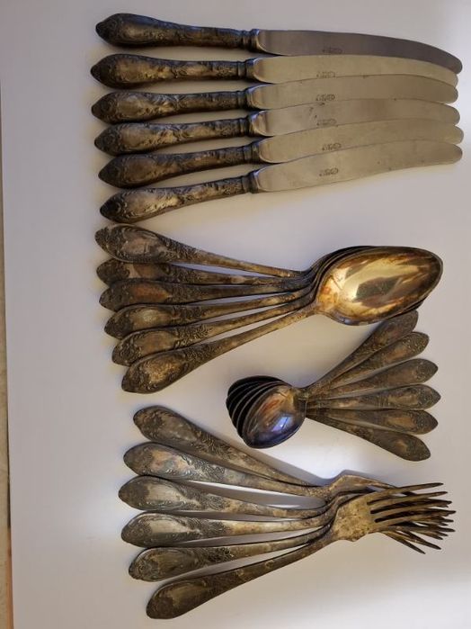 Sztućce srebrne 24 sztuki