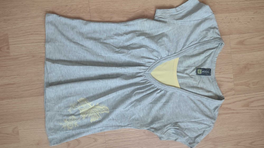 Koszulka szara żółta M Moodo motyl