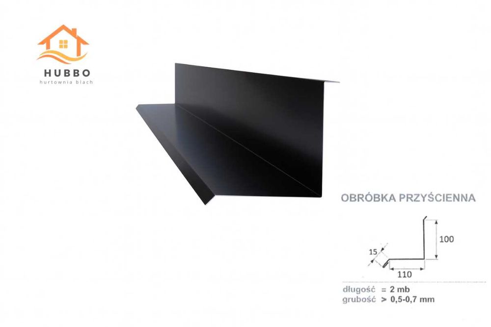 Kalenica prosta, długość 2m RAL 7016 antracyt połysk