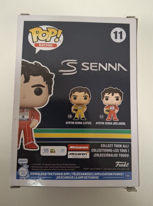 Funko Pop! de Ayrton Senna, número 11 de la línea Racing.