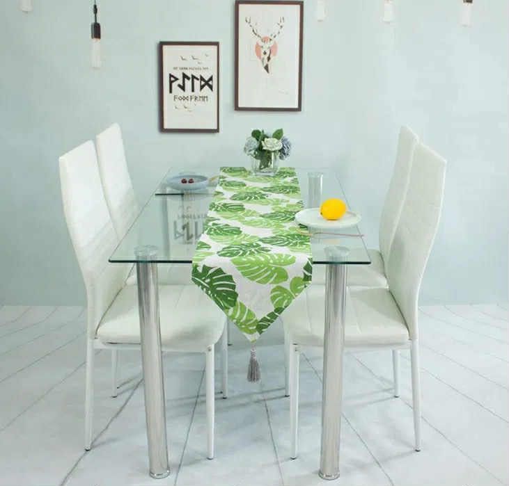 Стеклянный кухонный обеденный стол и стулья Скляний стіл та стільці