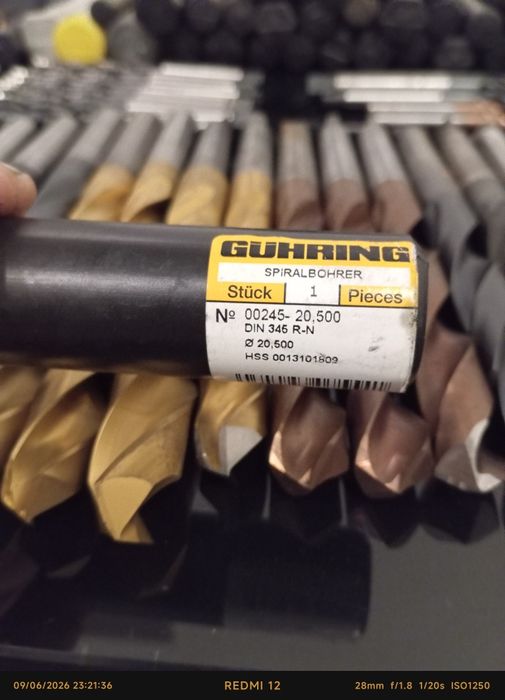 Brocas cônicas e retas  usadas em ótimo estado marca Guhring