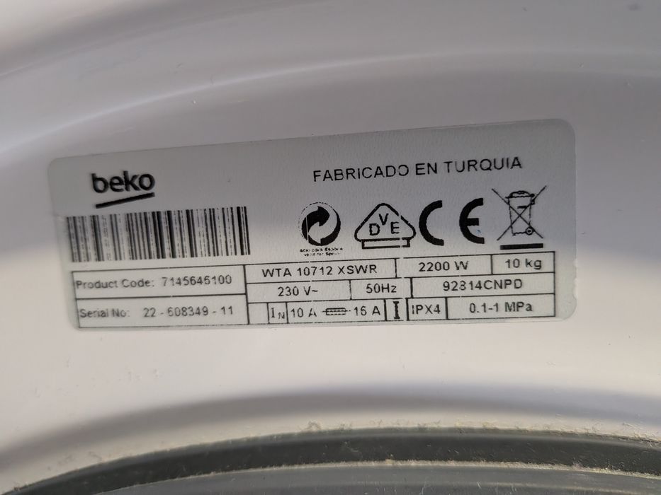 Máquina de lavar roupa BEKO 10kg