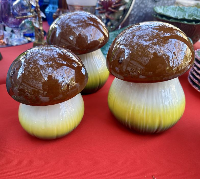 Cogumelos caixa em ceramica
