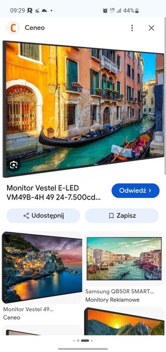 Monitor 49 cali vestel + smart box