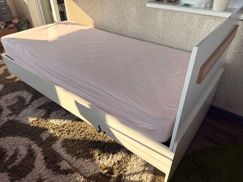 Дитяче підліткове ліжко з матрасом 200х90, LED підсвітка