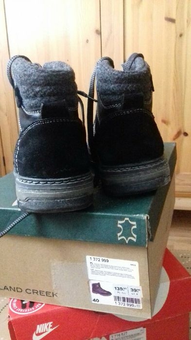 Skórzane, ocieplane buty męskie 40