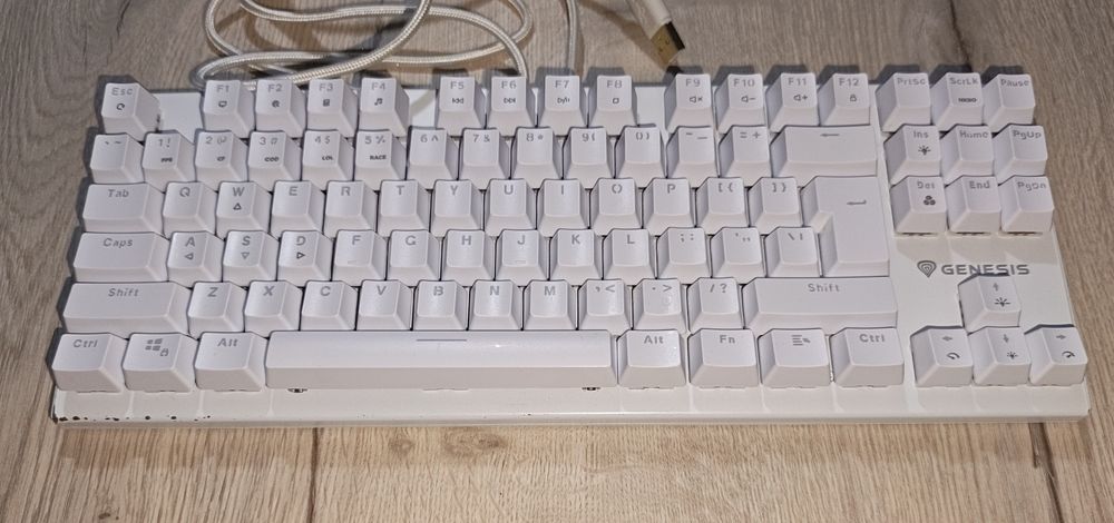 Klawiatura Genesis THOR 303 TKL biała + 30 przełączników Outemu Brown
