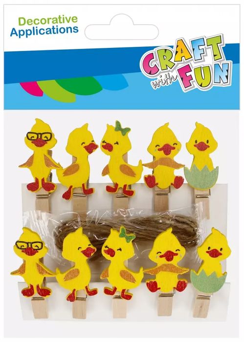 Ozdoba Dekoracyjna Drew Spinacz Kurczacz 10Szt Cf 12/144. Craft With Fun. Nowy Produkt