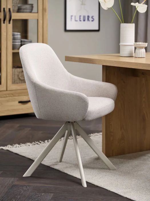 Cadeira Rostrup Giratória Tecido Bege da JYSK