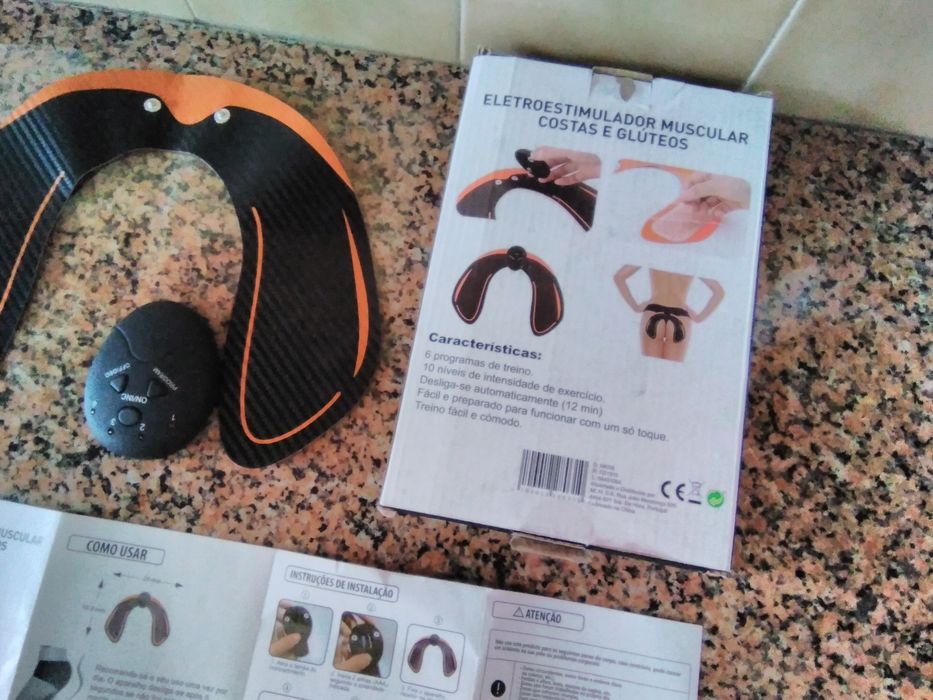 eletroestimulador muscular costas e glúteos, casa quarto apartamento.