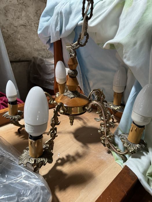 Żyrandol mosiężny prl retro z czasow komuny