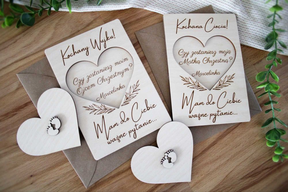 Prośba do rodziców chrzestnych 2 szt. Pytanie o bycie chrzestnym