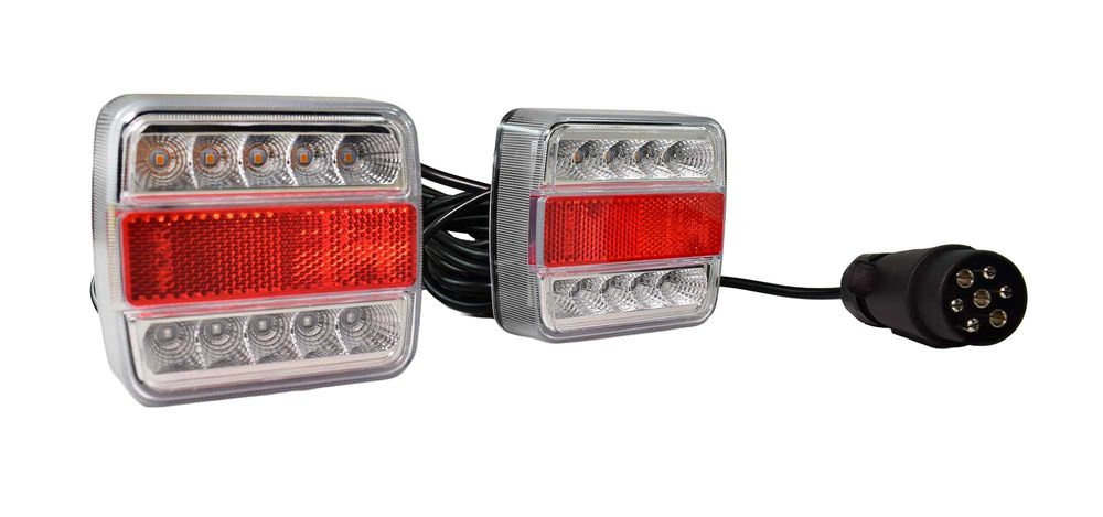 Zestaw lamp do przyczepki, przewód 7,5 m, 7 pinowa, LED
