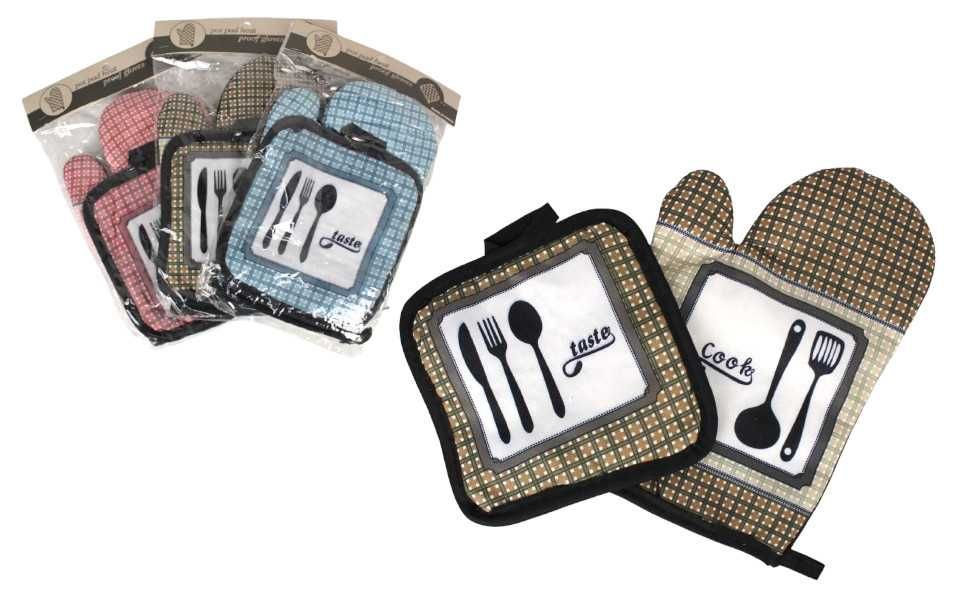 SUPER Rękawica Kuchenna 25x17 cm + Podkładka 16X16 cm DOBRA JAKOŚĆ !!!