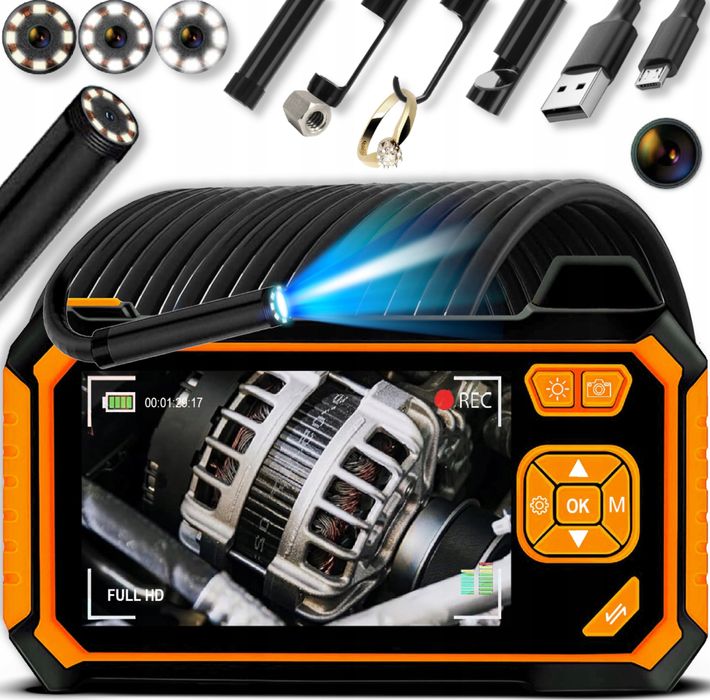 Endoskop Kamera Kamera inspekcyjna do rur samochodu FULL HD