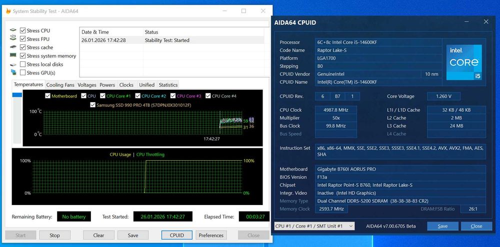 mini-ITX s1700 сет Intel Core i5-14600KF + AORUS PRO Wi-Fi. Trade-IN