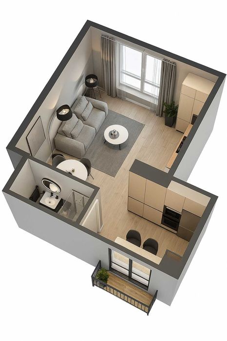 1-кімнатна квартира за адресою (площа 26,6 м²) - Atlanta.ua - фото 2