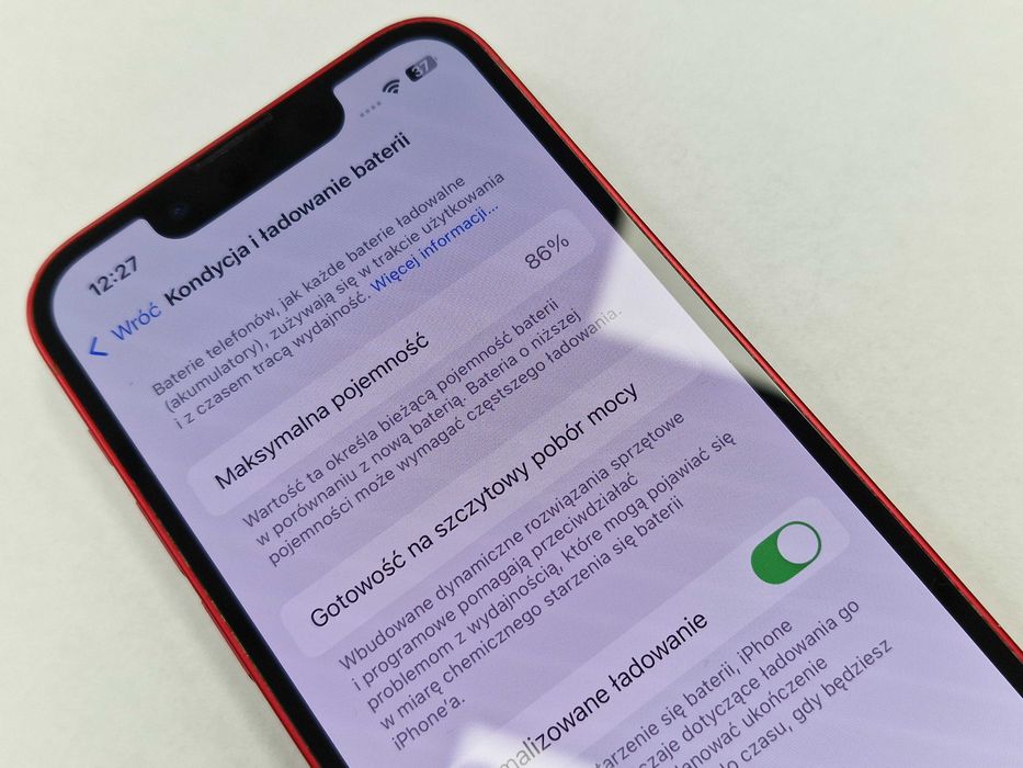 Iphone 13 Mini 128GB/ Red/ BAT 86%/ Grade B+ + ładowarka