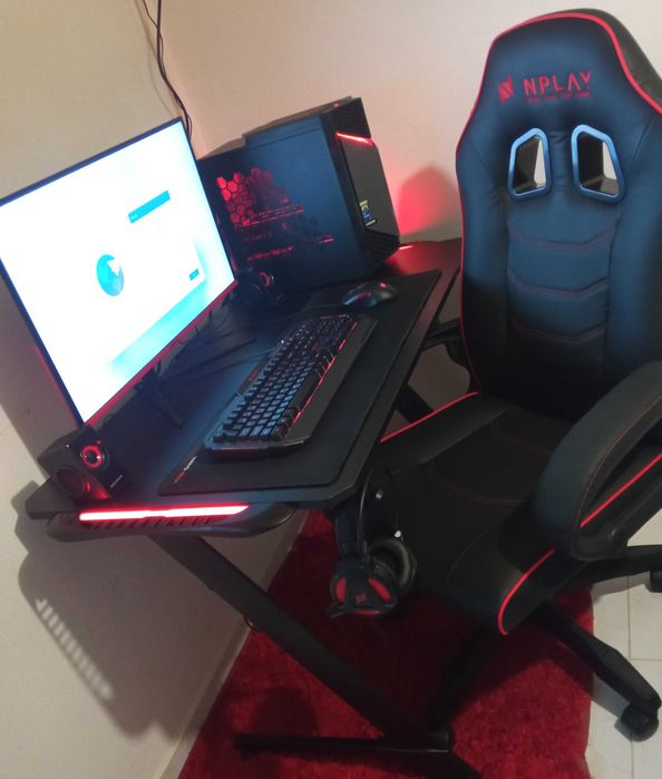 Setup Gaming Completo Preto/Vermelho