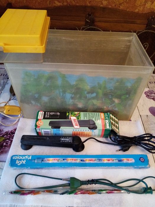 Аквариум 20 литров, лампа, керамика