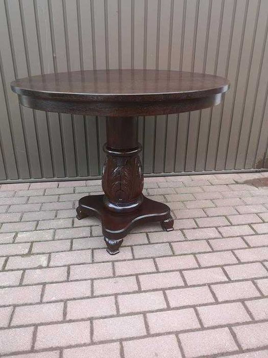 Stół Okrągły 95 Dębowy Stary Antyk Po Renowacji.