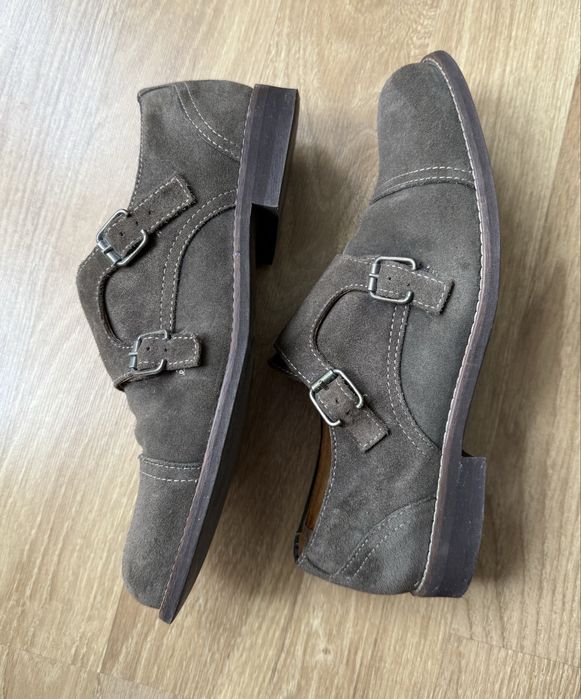 Buty Monki Wojas zamszowe khaki skóra