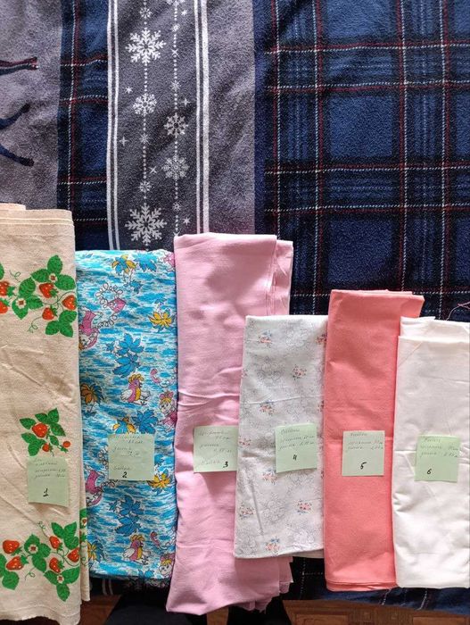 Байка, ситец, лен и марля  сделано СССР.