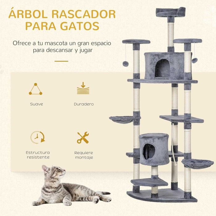 PORTES GRÁTIS - Arranhador para gato, rascador, cat tree 60x60x200cm