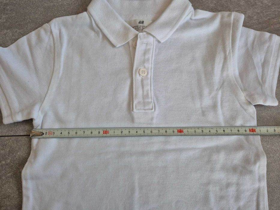 Zestaw 2x koszulka polo H&M 98 104 biała błękitna jak nowa bluzka