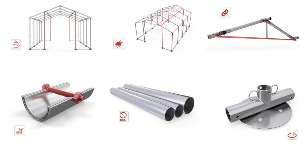 Promocja 4x6x2m Namiot całoroczn magazynowy  Hala Garaż W MS 580/580