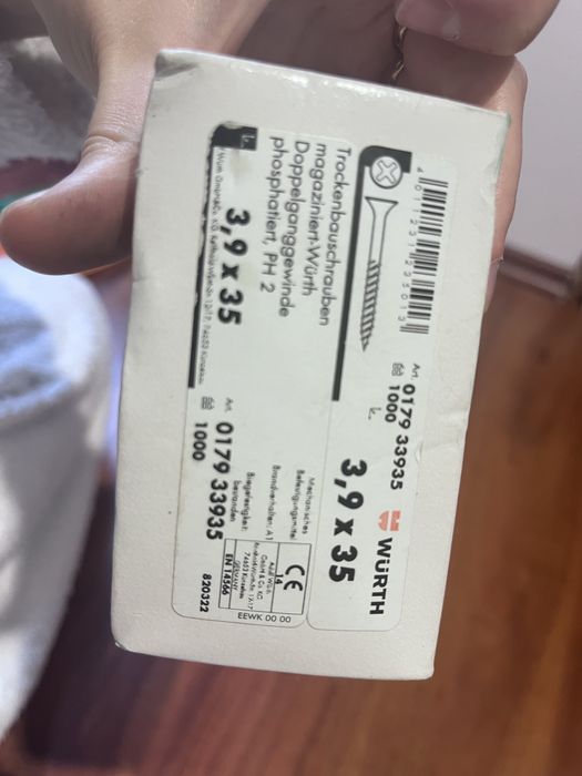 Wkręty do płyt GK WURTH 3,9x35 1000 sztuk