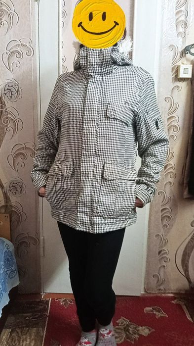 Зимняя термо куртка protest s-м  лыжная принт гусинная лапка