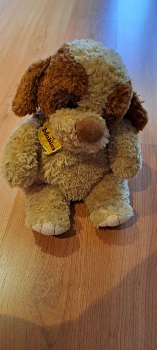 Cão em pelúcia com mensagem