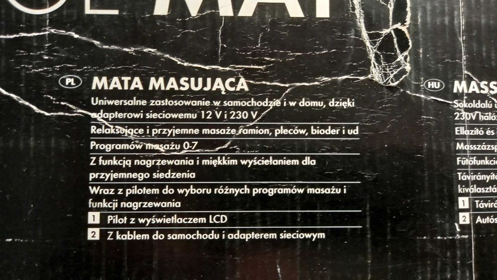 Elektryczna mata do masażu.