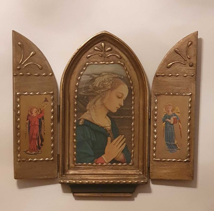 Sacred Art - Triptych Oratory, Antique and Beautiful.