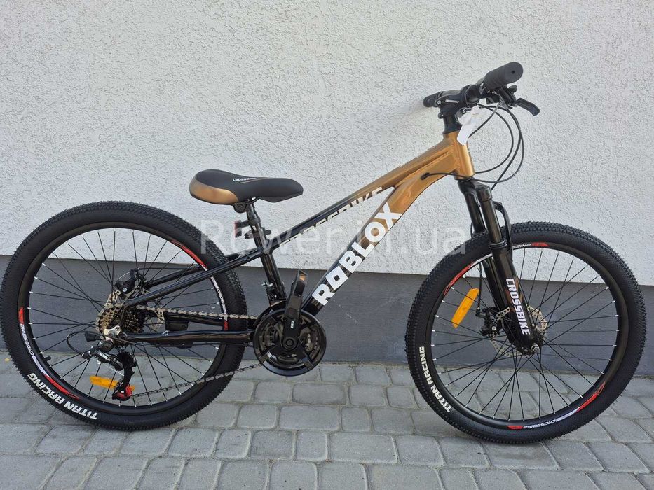 Велосипед дитячий гірський для 8-12 років Crossbike 24" Roblox Рама 11" bronz-black