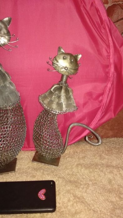 статуэтка фигурка 2 кошка кот все-металл большие кипр ручная работа