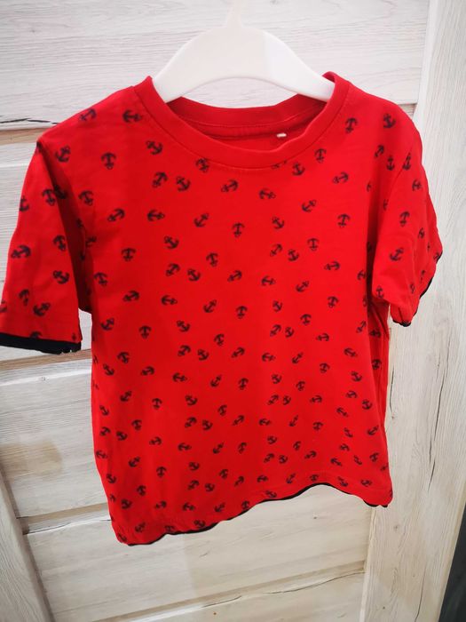 Topolino t-shirt czerwony w kotwice 98 cm 2-3 lata