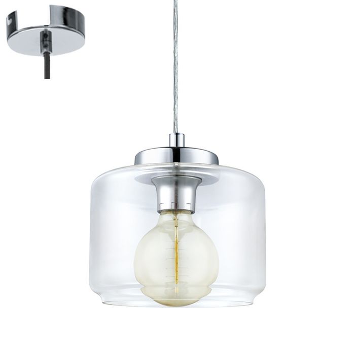 Lampa sufitowa wisząca Eglo Brixham przeźroczysty klosz