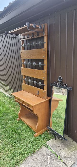 Szafka na buty +wieszaki+lustro kute