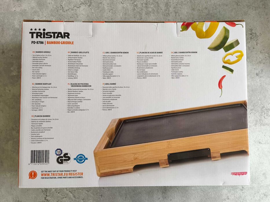 grill stołowy Tristar bamboo griddle PD-8786