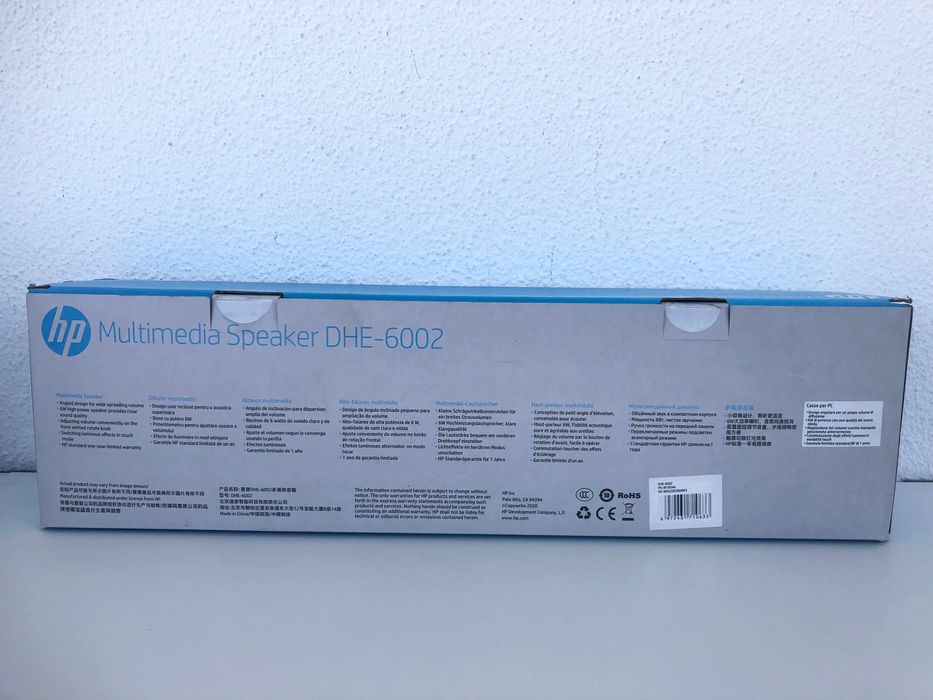 Coluna HP Multimedia Speaker DHE-6002 com LED RGB