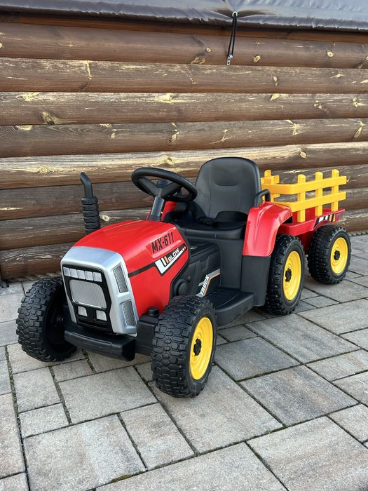 Traktor na akumulator z Przyczepką Pilot 137cm 12V Miękkie koła EVA
