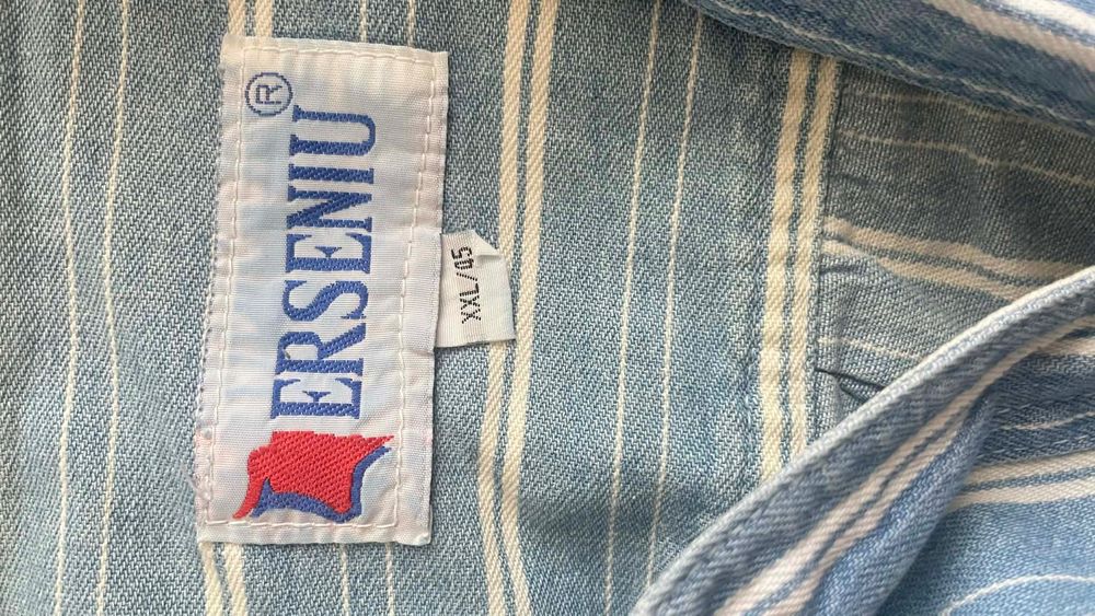 niebieska koszula męska w paski, rozmiar XXL/45