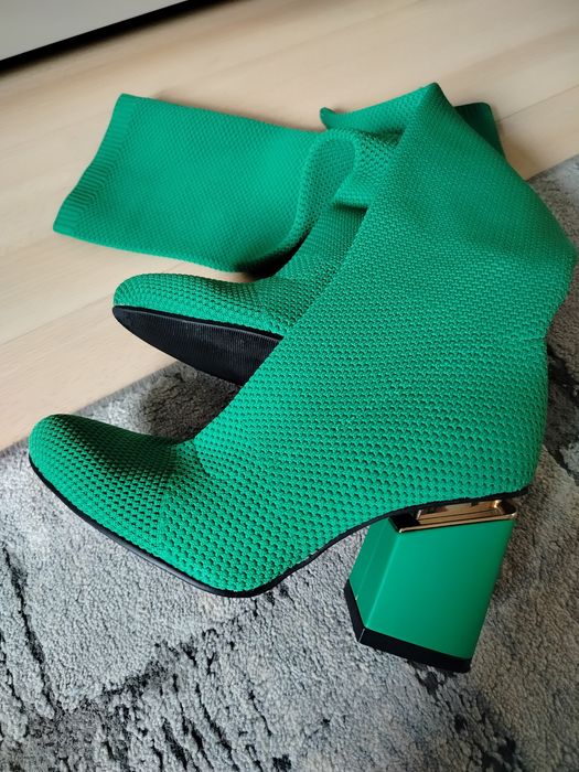 Kozaki skarpetkowe zielone