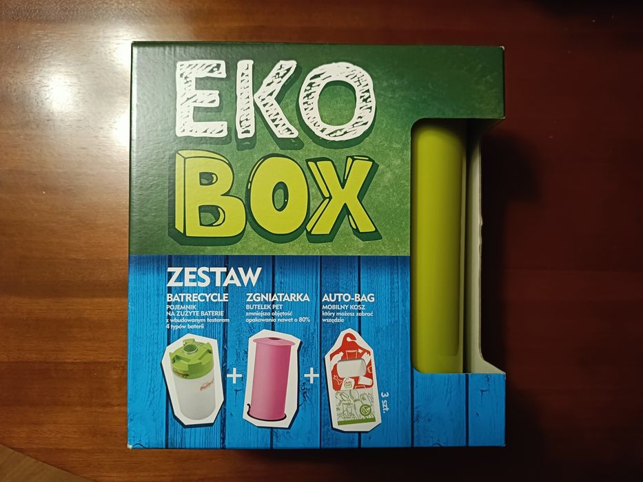 Pojemnik na zużyte baterie BATRECYCLE, zgniatarka do butelek, autobags