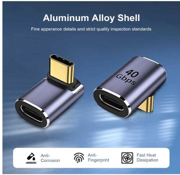 Adapter kątowy USB C 100W 40Gbps 8K 2 sztuki RUIZHI