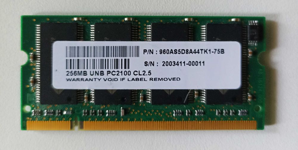 Memória SO-DIMM DDR 256 MB UNB PC2100 CL2.5